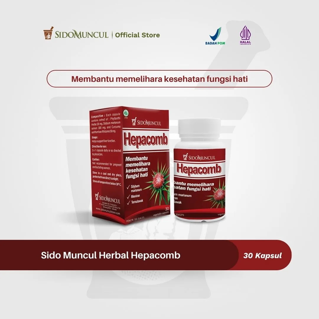 Sido Muncul Herbal Hepacomb 30 Kapsul - Membantu Memelihara Kesehatan Fungsi Hati