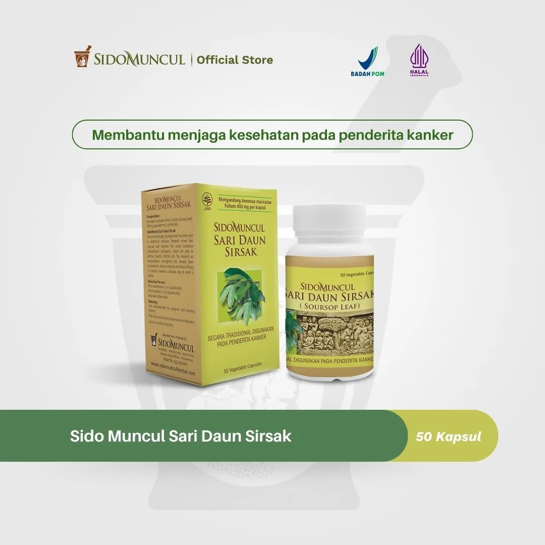Sido Muncul Sari Daun Sirsak 50'k - Membantu Memelihara Kondisi Kesehatan pada Penderita Kanker
