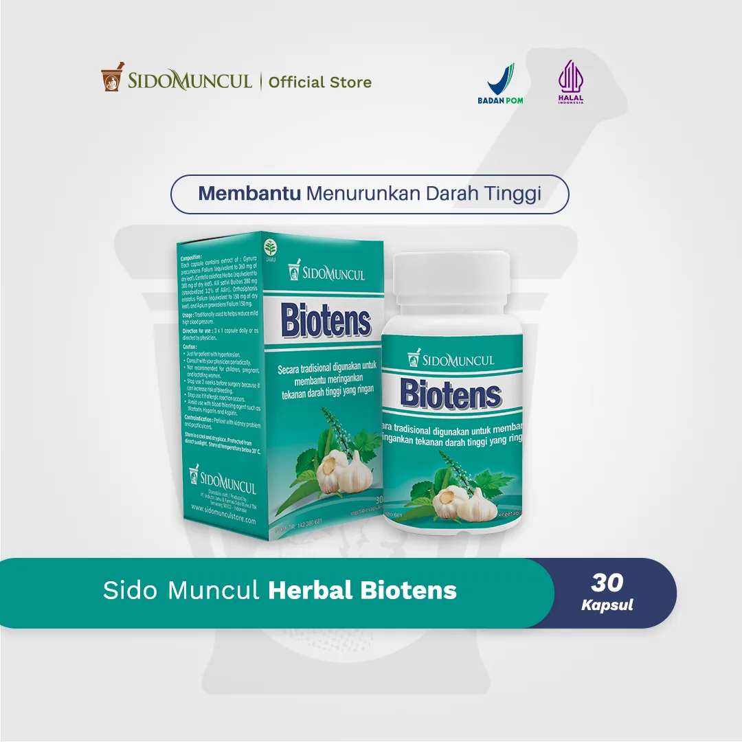Sido Muncul Herbal Biotens 30 Kapsul - Menurunkan Darah Tinggi