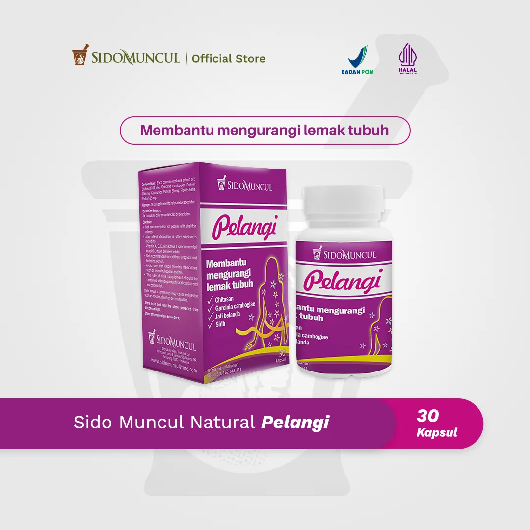 Sido Muncul Pelangi 30 Kapsul Chitosan - Mengikat Lemak Pencernaan