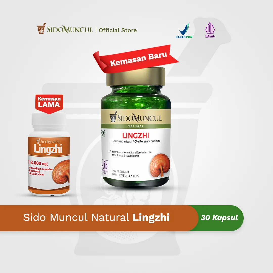 Sido Muncul Herbal Lingzhi 30 Kapsul - Membantu Memelihara Kesehatan dan Secara Tradisional Membantu Sirkulasi Darah