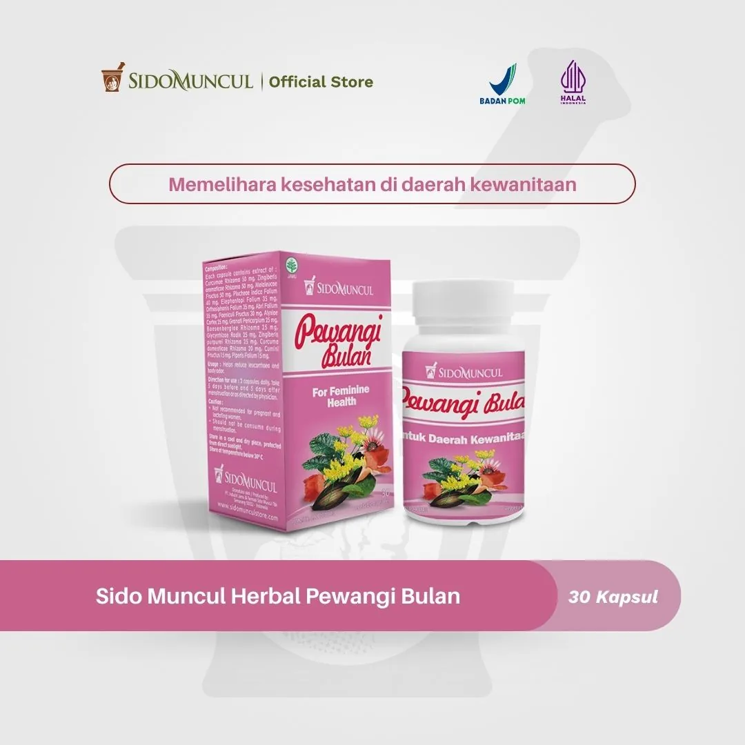 Sido Muncul Herbal Pewangi Bulan 30 Kapsul - Keputihan Datang Bulan